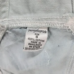 No Excuses Womens Overalls Cut Off Shorts S Blue Light‎ Wash Denim thumbnail 11