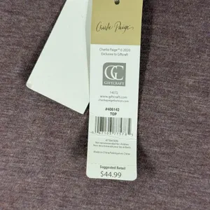 Charlie Paige Womens Heathered Plum Ribbed Side Panel Long Sleeve Top NWT Small thumbnail 4