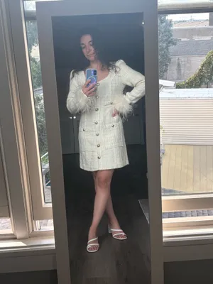 Line and Dot Revolve Mini Dress White thumbnail 3