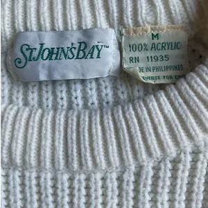 Vintage St. John’s Bay Cream Knit Pullover Sweater Women’s M Acrylic thumbnail 5