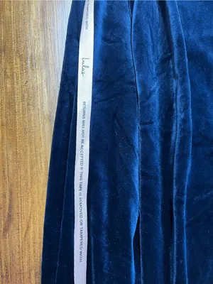 Lulus Coveted Confidence Navy Blue Velvet Asymmetrical Maxi Dress Size Large NWT thumbnail 7
