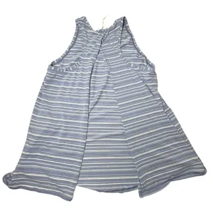 Lululemon Wild Tank Top Blue White Striped Open‎ Back Pima Cotton Yoga Size 8 thumbnail 2