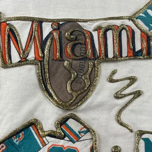 Vintage Miami Dolphins NFL Football Fan Homemade Tee Shirt‎ Adult Medium 50/50 thumbnail 4