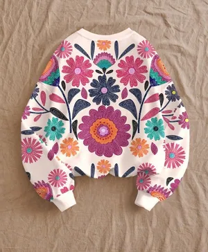 Colorful Floral Long Sleeve Sweatshirt thumbnail 2