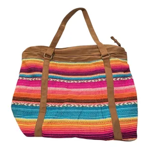 Tote Bag Womens Large Multi-Color Serape Western Boho Longhorn Fringe‎ Hippie thumbnail 6