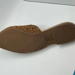 ABLE Leopard Print Suede Pointed Toe‎ Mules Flat Slides Brown Tan Mens 7M Size 7 thumbnail 6