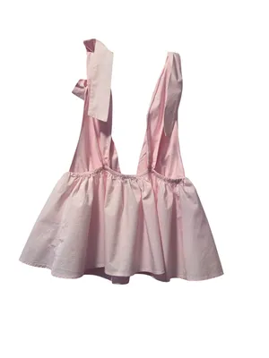 NWT Zara Pink Poplin Bow Shoulder Top - Size L - Coquette Babydoll Romantic thumbnail 4