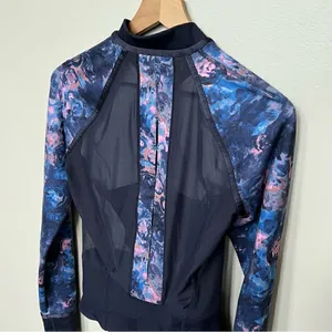 Lululemon If You’re Lucky Jacket in Moody Mirage Bark Berry Navy Floral Zip Up thumbnail 6