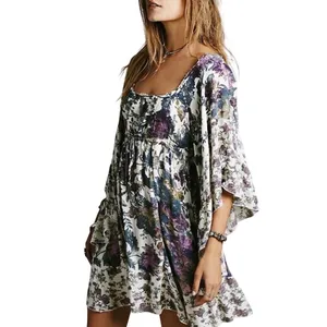 Free People Heart of‎ Gold Dress M Moody Floral Bell Sleeve Boho Whimsigoth Mini thumbnail 2