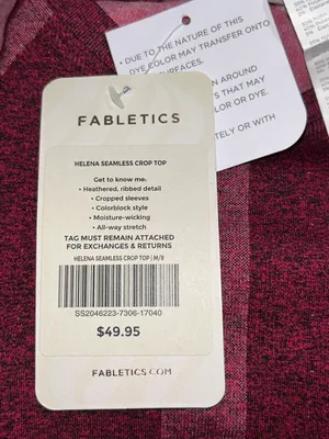 NWT Fabletics Helena Seamless crop top M pink thumbnail 6