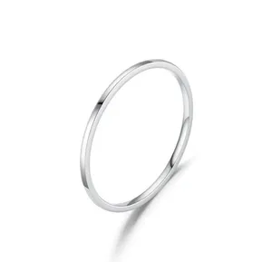 2MM Thin Titanium Steel Silver color Couple Ring thumbnail 3