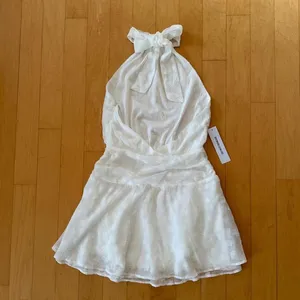 Princess Polly Eurythmic Scarf Halter Mini Dress Jacquard white halter mini dress thumbnail 3