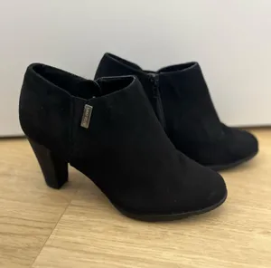 Anne Klein Booties Black Suede Heeled thumbnail 1