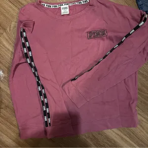 Victoria's Secret PINK‎ Crewneck Pullover Sweatshirt Womens SZ M Pink Black Logo thumbnail 1