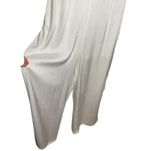 🤍 Aakaa White Ruffle Tulle Bodice Wide Leg Jumpsuit Women’s M Bridal‎ 🤍 thumbnail 7