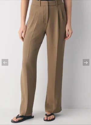 Aritzia The Effortless Pant Taupe Lengh Full, Rise Low, Leg Wiide Size 4 thumbnail 2