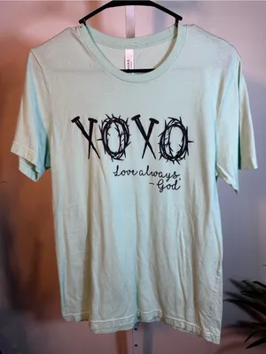Bella Canvas P114. XOXO 'Love always, God' Graphic Tee - Mint thumbnail 1