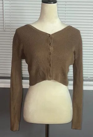 Brandy Melville Brown Knit Sweater thumbnail 1