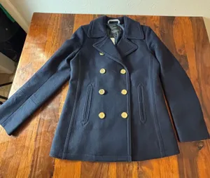 J.Crew Navy Wool Cashmere Peacoat Nello Gori Gold Button Jacket G7503 Mens 2 thumbnail 1