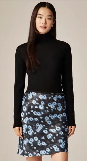 J. Crew Carolyn turtleneck sweater in merino wool Black size Large thumbnail 1