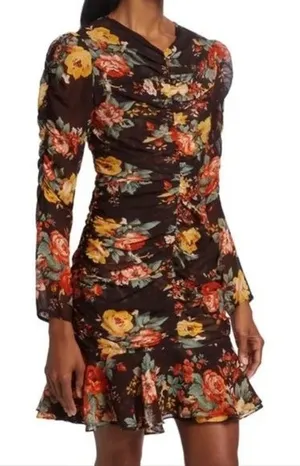 Veronica Beard. Hedera Silk Floral‎ Mini Dress. thumbnail 1