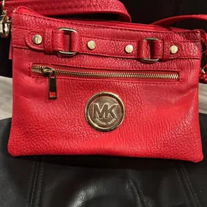 Michael Kors Red Zip Pouch crossbody thumbnail 6