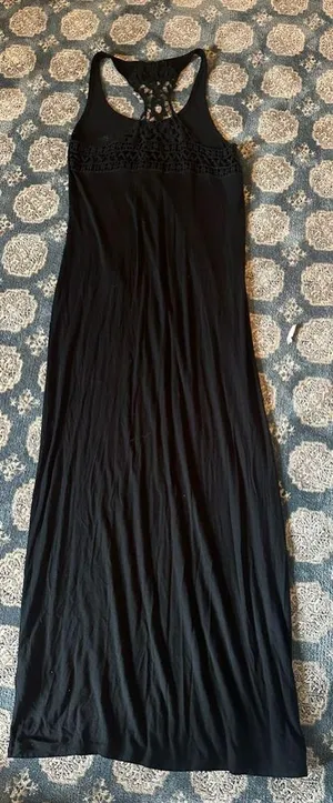 Abercrombie tank maxi dress racerback lace back Large unlined stretchy L thumbnail 1