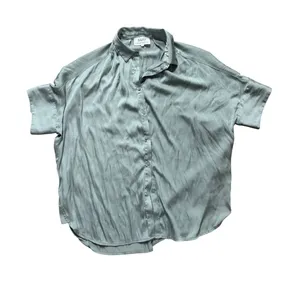 SUD express Button Down Shirt Top Womens Size T1‎ Light Green Relaxed Fit thumbnail 1