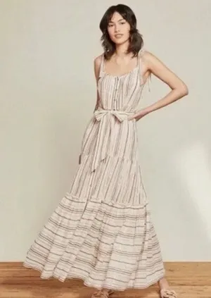 Veronica Beard‎ Michi Metallic Stripe Maxi Dress Elegant Occasion Size Large thumbnail 1