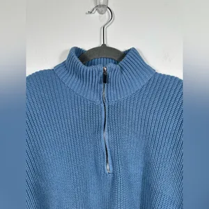 Edikted Sweater Women’s Medium Blue Cropped‎ Ribbed Quarter Zip Pullover thumbnail 5