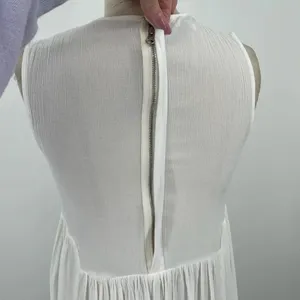 Vince Shirred Sleeveless Tiered Midi Long Dress in‎ Off White Size XS thumbnail 9