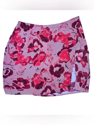 Nasty Gal Floral Split Mini Skirt Pink Lilac High Waisted Y2K Cottage Coquette 8 thumbnail 2
