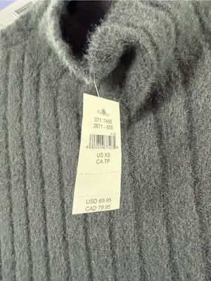 NWT Aerie‎ So Soft Ribbed Mock Neck Long Sleeve Midi Dress in Gray Size XS thumbnail 5