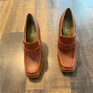 Sam Edelman Leather Block Heel Loafers Size 8 thumbnail 2