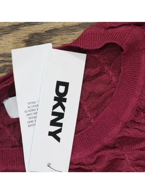 NWT DKNY Textured Ruched Superfine Texture Top P52SAW83 Beet Red L thumbnail 9