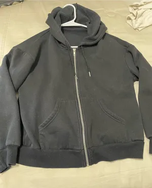 SheIn Women’s Black Zip-Up Hooded Jacket size XS thumbnail 1