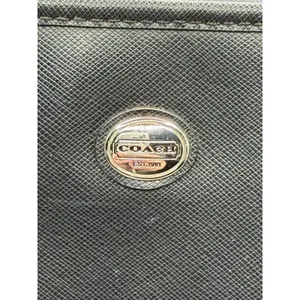 Coach Purse Black‎ Peyton Saffiano Leather Zip Top Tote Shoulder Bag Logo Charm thumbnail 5