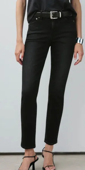AYR The Stir Jeans Black High Rise Straight Crop Stretch‎ Denim 27S thumbnail 1
