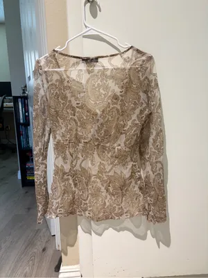 Vero moda romantic sheer Paisley Long-Sleeve top blouse thumbnail 4
