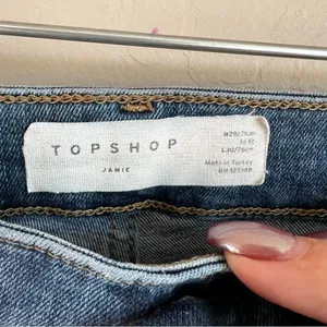 Top Shop Jamie High Rise Chew Hem‎ Skinny Denim Jeans thumbnail 10