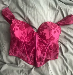Body Rage Hot pink corset crop top thumbnail 1