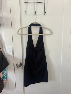 Black Dress V Neck Halter thumbnail 7