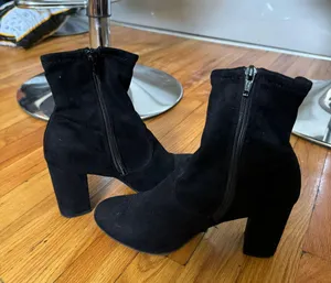 Nordstrom Black Suede Ankle Booties thumbnail 1