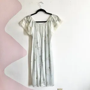 Vintage 1990s Nightgown Slip Dress‎ Small Fairy Romantic Lace Floral thumbnail 2