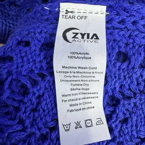 ZYIA Active Crochet Open Knit Knitted Cover Up Poncho Size XL Blue Beach Boho thumbnail 10