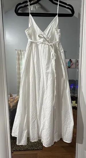 Donna Morgan Spaghetti Strap Midi dress 100% cotton thumbnail 1