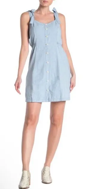Madewell Women’s Size 6 Denim Tie Strap Dress $118 thumbnail 1