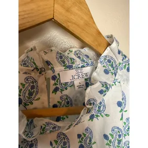 SZ Blockprints™ X J.Crew Smocked Puff-sleeve Top Sz. S thumbnail 4