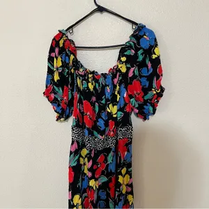 RIXO for target bright colorful floral off the shoulder maxi dress 24W/26W plus thumbnail 4