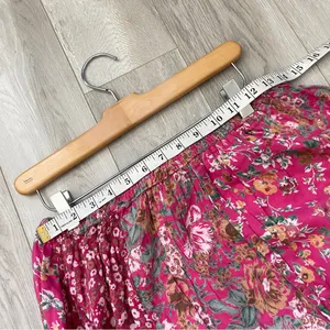 Floral Patchwork Skirt pull on midi womens Pink (medium) boho colorful hippie thumbnail 3